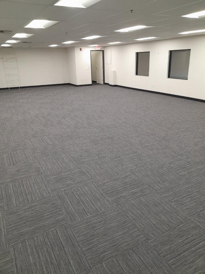 Commercial carpet tile flooring project