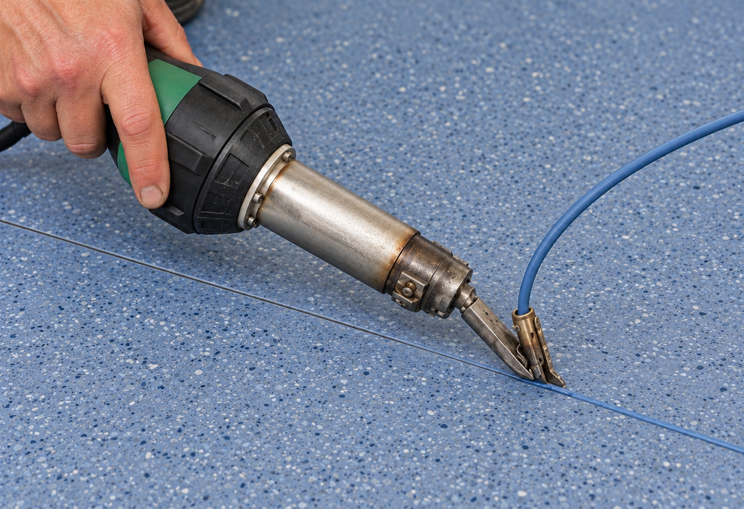 Commercial sheet vinyl flooring installation
